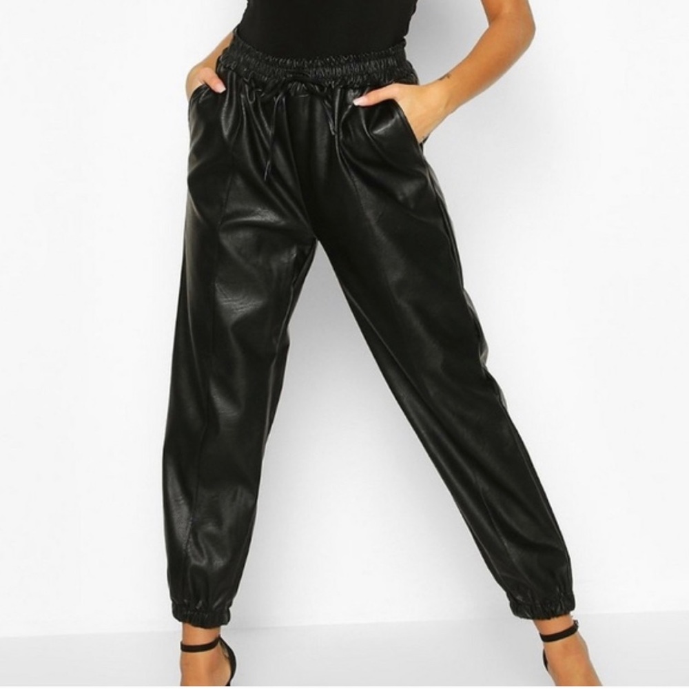 Target faux leather joggers